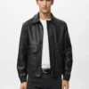 Veste en simili cuir avec poches