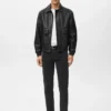 Veste en simili cuir avec poches