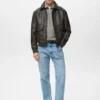 Veste en simili cuir avec poches