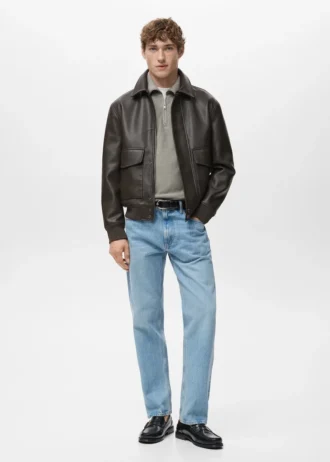Veste en simili cuir avec poches