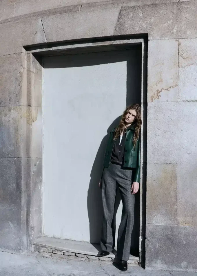Veste en simili cuir avec poches