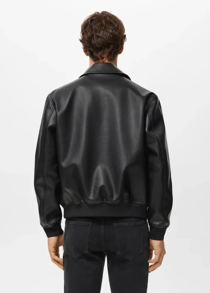 Veste en simili cuir avec poches