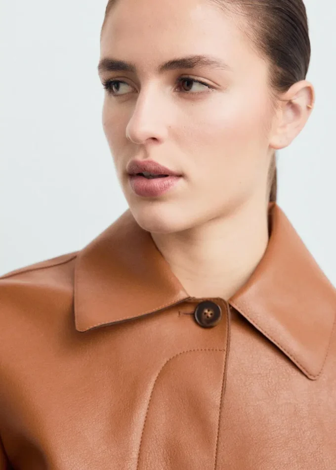 Veste en simili cuir avec poches