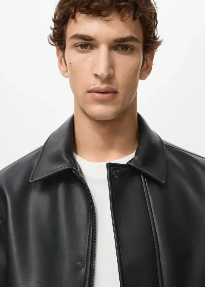 Veste en simili cuir avec poches
