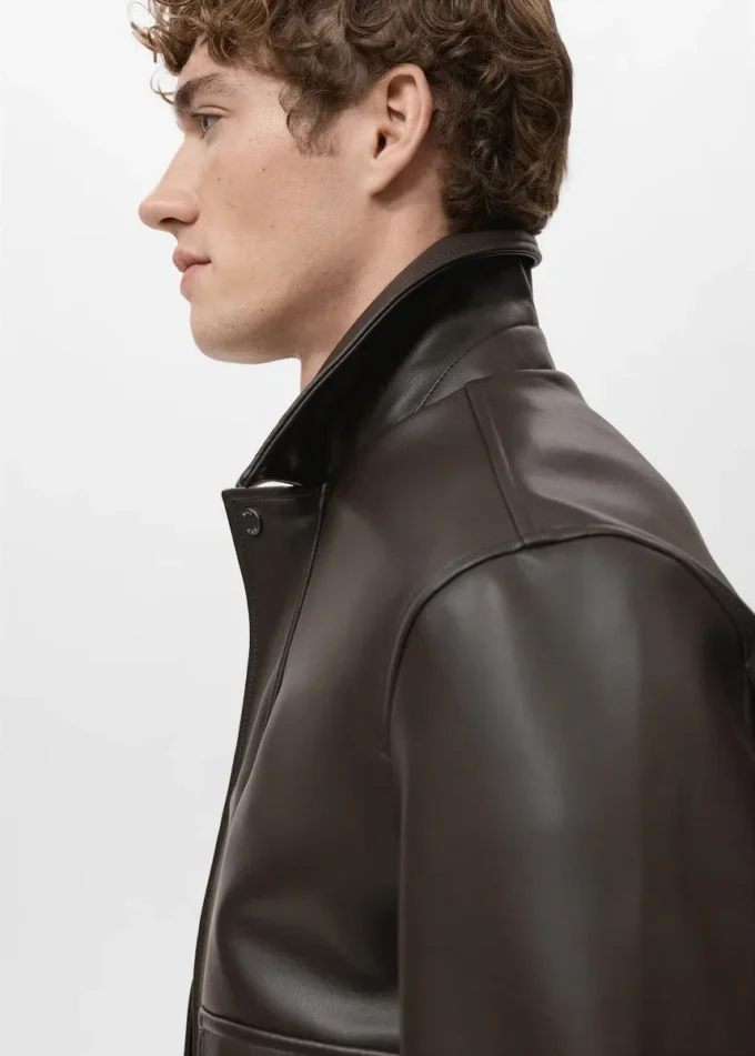 Veste en simili cuir avec poches