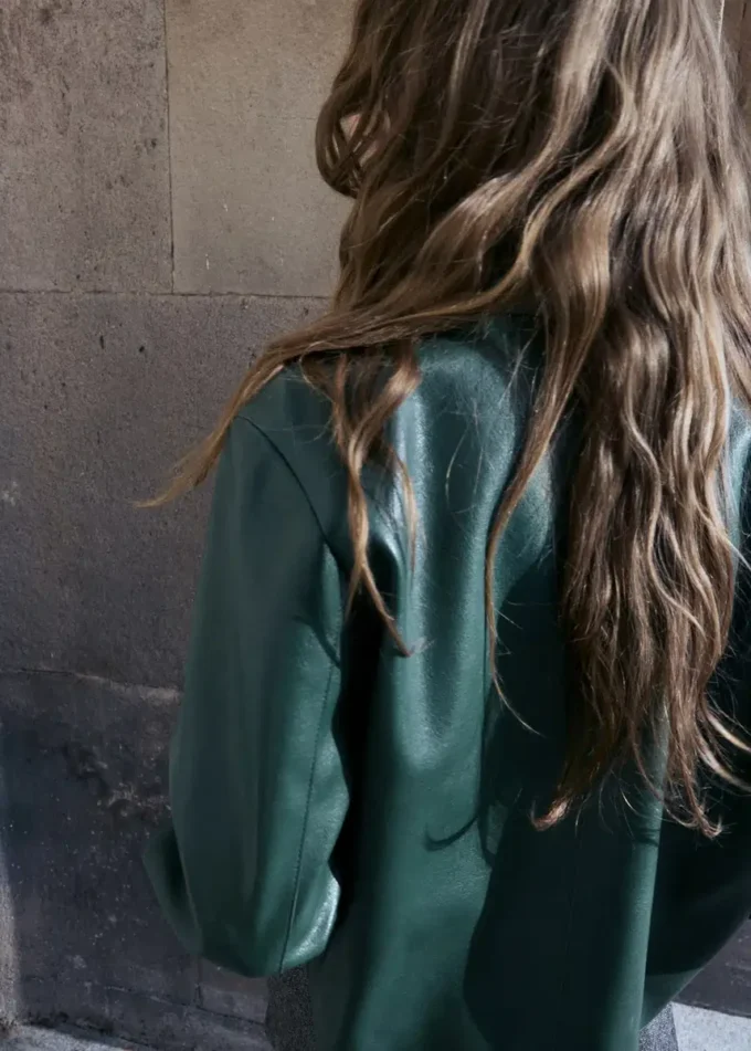 Veste en simili cuir avec poches
