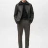 Veste en simili cuir doublée de peau de mouton