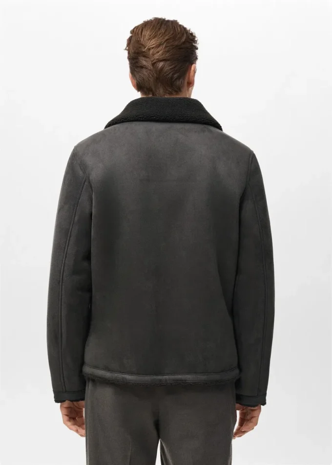 Veste en simili cuir doublée de peau de mouton