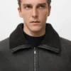 Veste en simili cuir doublée de peau de mouton