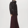 Veste en simili cuir à maxi revers