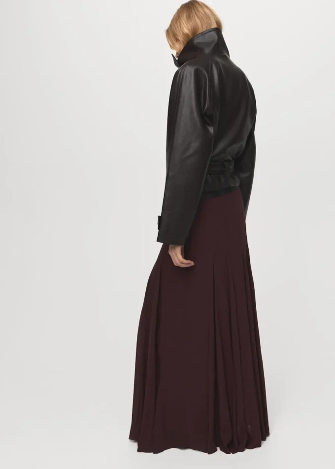 Veste en simili cuir à maxi revers