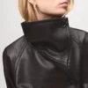 Veste en simili cuir à maxi revers