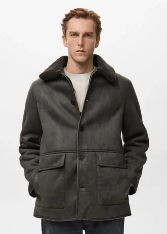 Veste en simili-suède