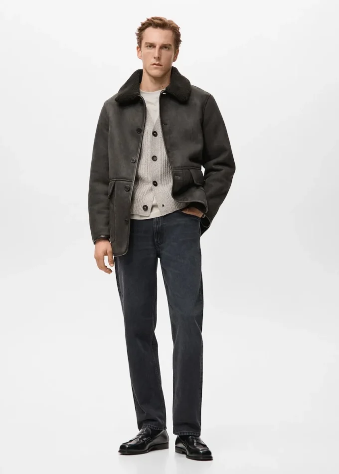 Veste en simili-suède