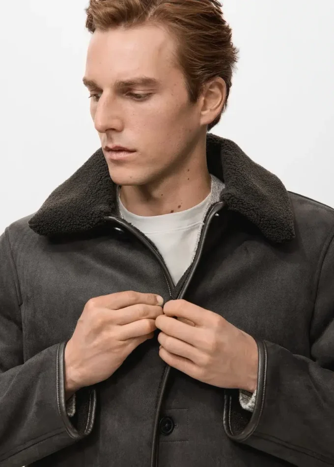 Veste en simili-suède