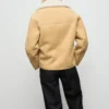 Veste en simili-suède avec col en peau lainée