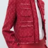 Veste en tweed avec bords effilochés