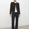 Veste en tweed avec bords effilochés
