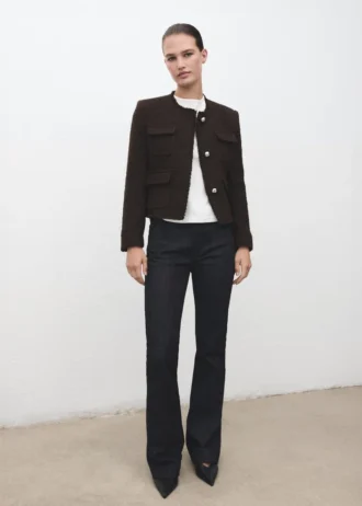 Veste en tweed avec bords effilochés