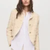 Veste en tweed avec boutons bijoux