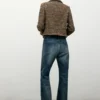 Veste en tweed avec col en fourrure