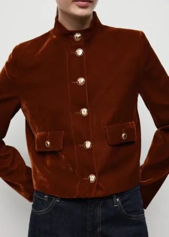 Veste en velours avec boutons