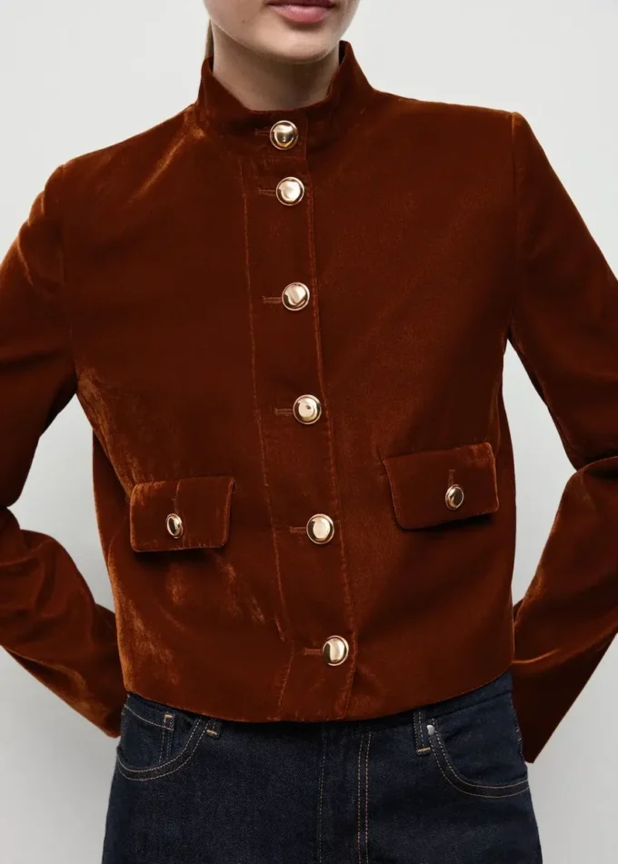Veste en velours avec boutons