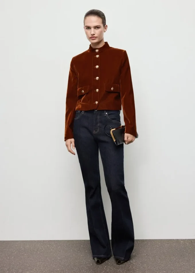 Veste en velours avec boutons