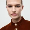 Veste en velours avec boutons