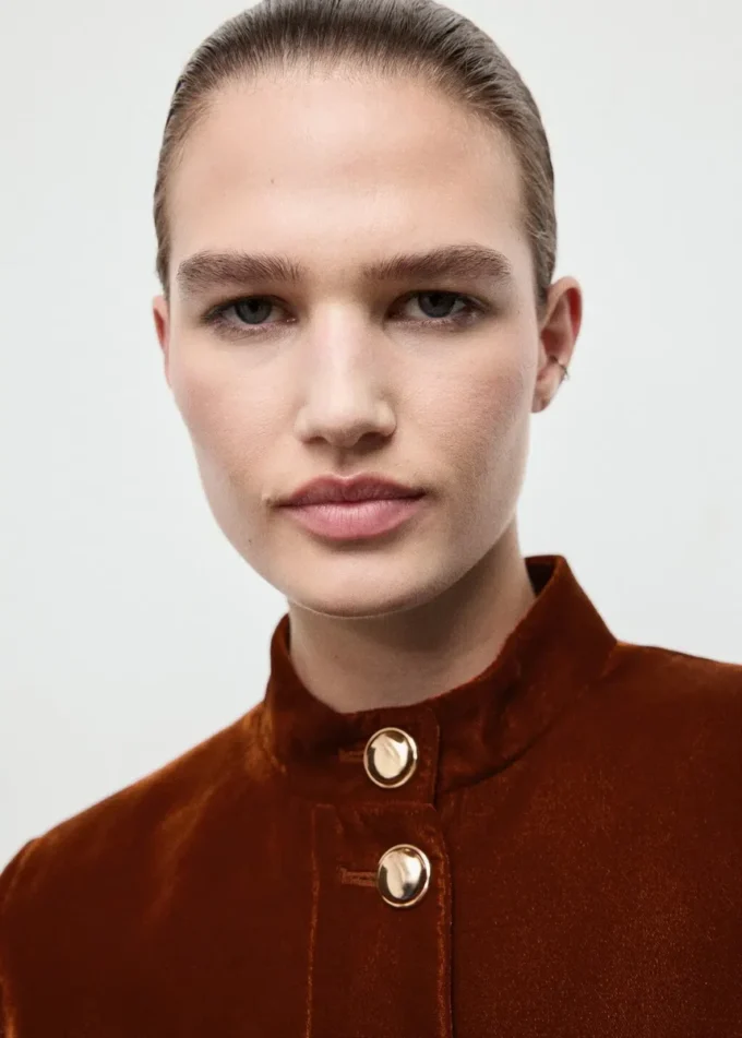 Veste en velours avec boutons