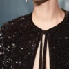 Veste en velours avec paillettes et nœud