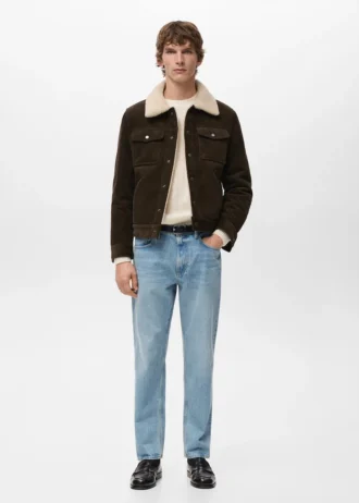 Veste en velours côtelé avec doublure effet peau de mouton