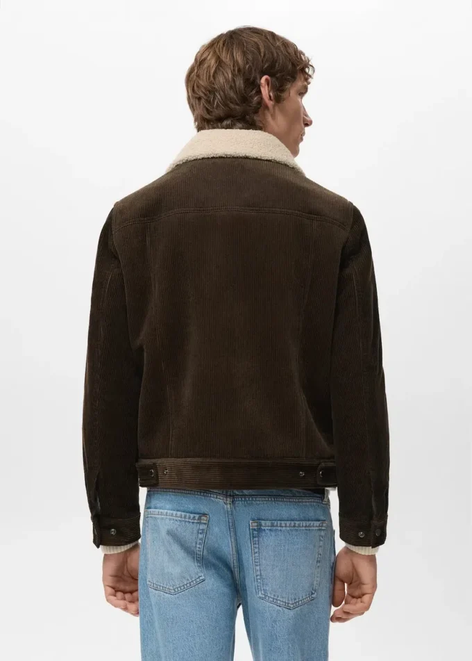 Veste en velours côtelé avec doublure effet peau de mouton