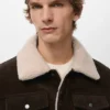 Veste en velours côtelé avec doublure effet peau de mouton