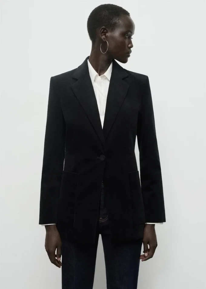 Veste en velours côtelé avec poches