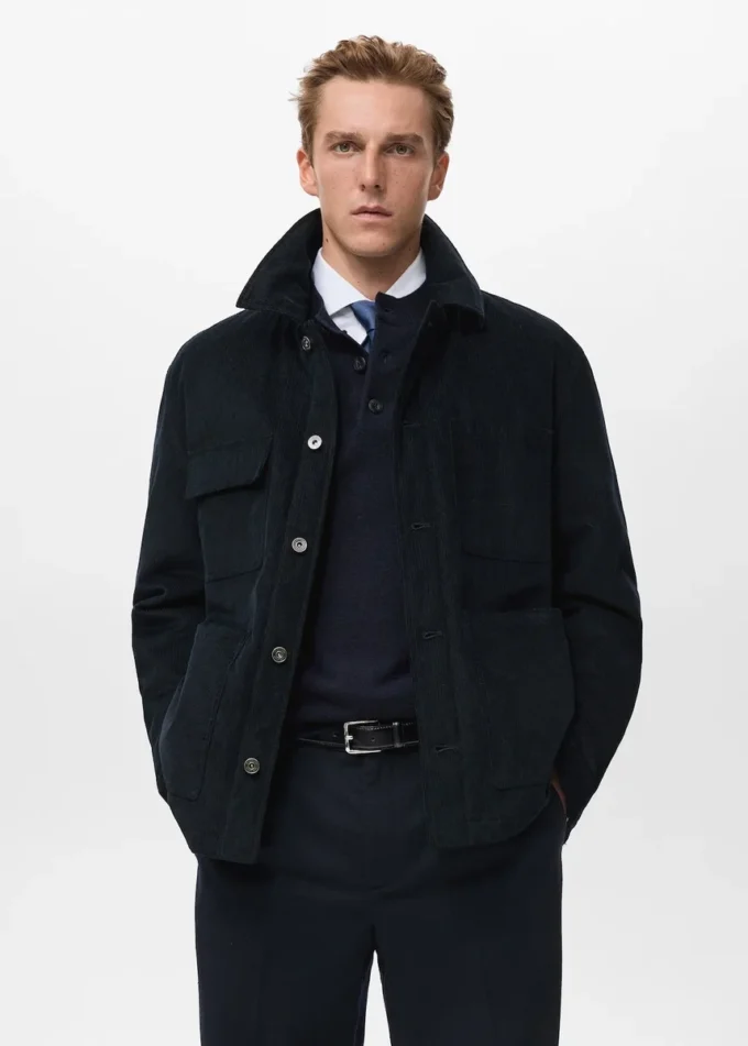 Veste en velours côtelé avec poches