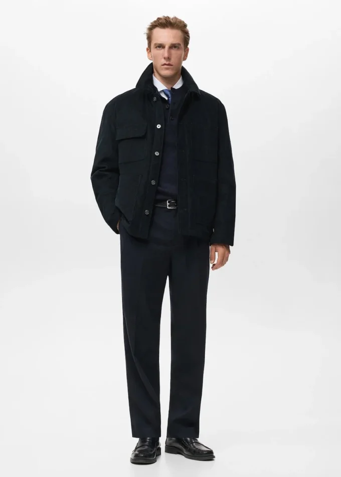 Veste en velours côtelé avec poches