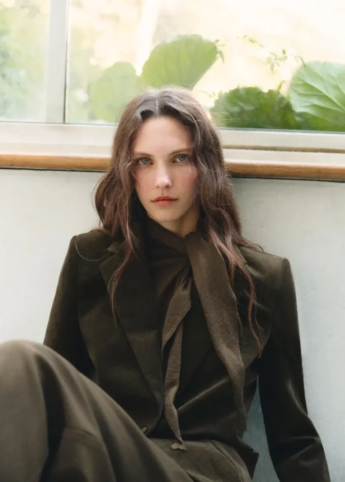 Veste en velours côtelé avec poches