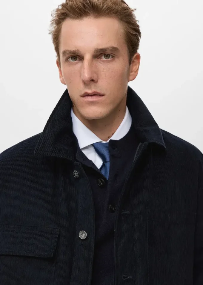 Veste en velours côtelé avec poches