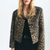 Veste imprimé léopard avec boutons