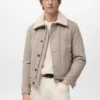 Veste matelassée avec col effet peau de mouton