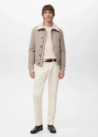 Veste matelassée avec col effet peau de mouton
