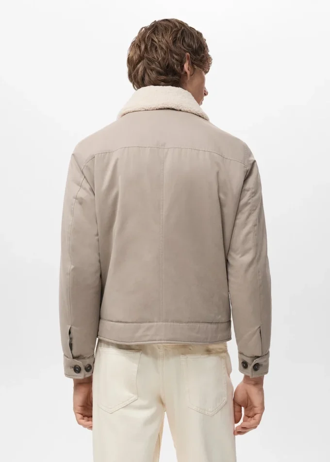 Veste matelassée avec col effet peau de mouton