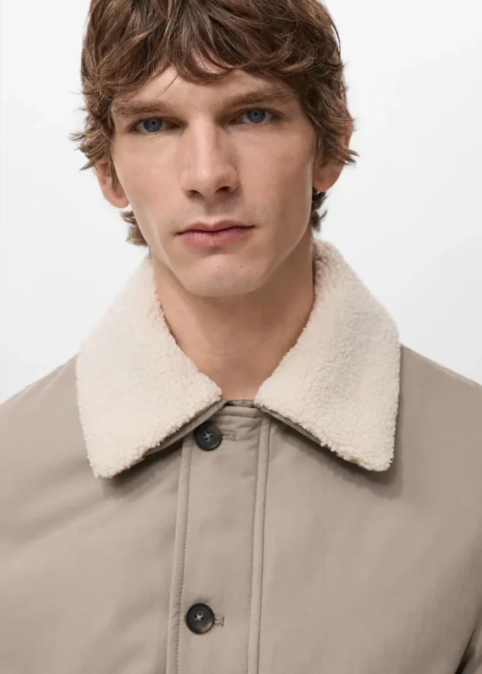 Veste matelassée avec col effet peau de mouton