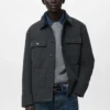 Veste matelassée avec col en velours côtelé