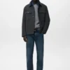 Veste matelassée avec col en velours côtelé