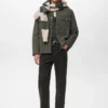 Veste matelassée avec col en velours côtelé