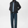 Veste matelassée avec col en velours côtelé