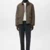 Veste matelassée avec col en velours côtelé