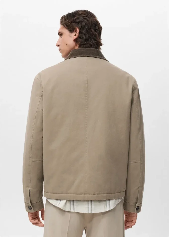 Veste matelassée avec col en velours côtelé